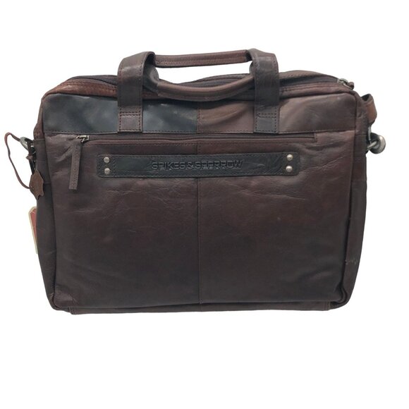 Spike & Sparrow Sawyer Dark Brown Genuine Leather Business Laptop Messenger Bag